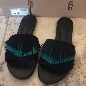 Uggs Suede Binx Flip Flops size 10